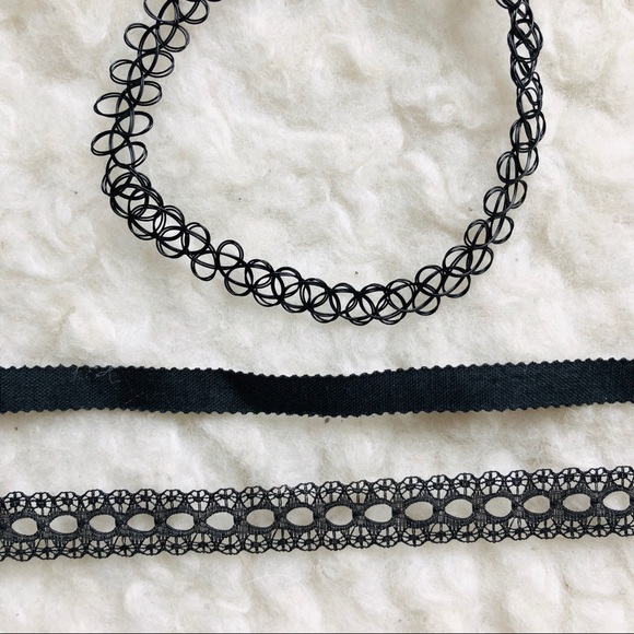 NWOT: Set of Three Black Chokers - Picture 3 of 5